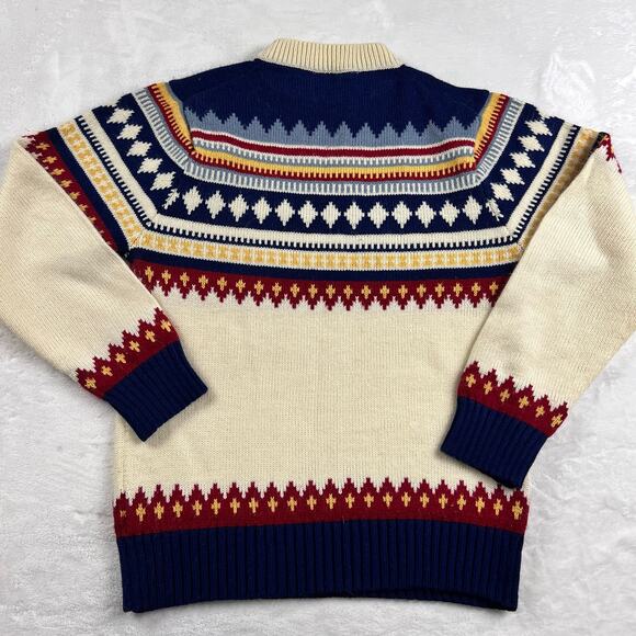 Montgomery Ward Vintage Youth Kids Acrylic Sweater Diamond Print SZ 12-14 Medium - Picture 2 of 6